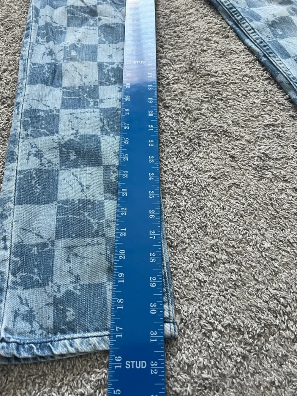 I.N.C. International Concepts Men's Slim-Straight Checkered Denim Jeans - Sz 34W - Picture 13 of 15